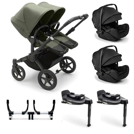 Bugaboo Donkey 5 Twin Complete + Otter Travel System Inc Isofix Forest Green