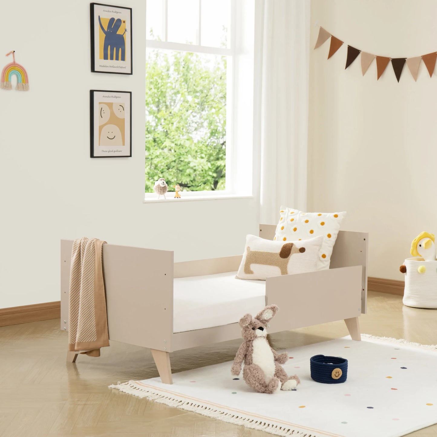 Babymore Dante Cot Bed – Cashmere Full Size