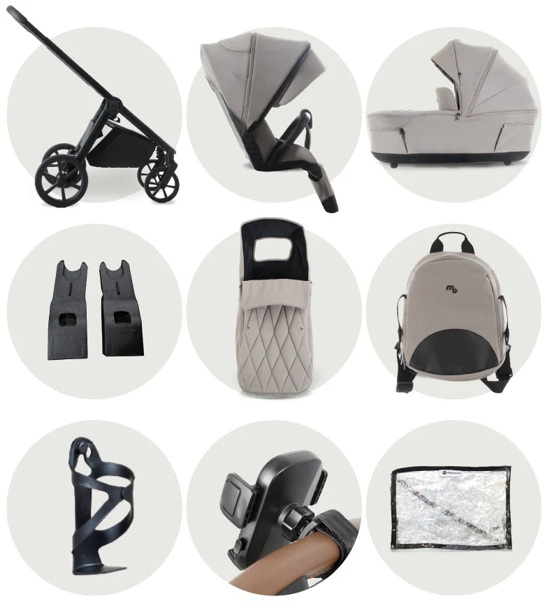 My Babiie MB450 LUXE 2-in-1 Pushchair & Carrycot - Mink *Pre Order Mid October Delivery