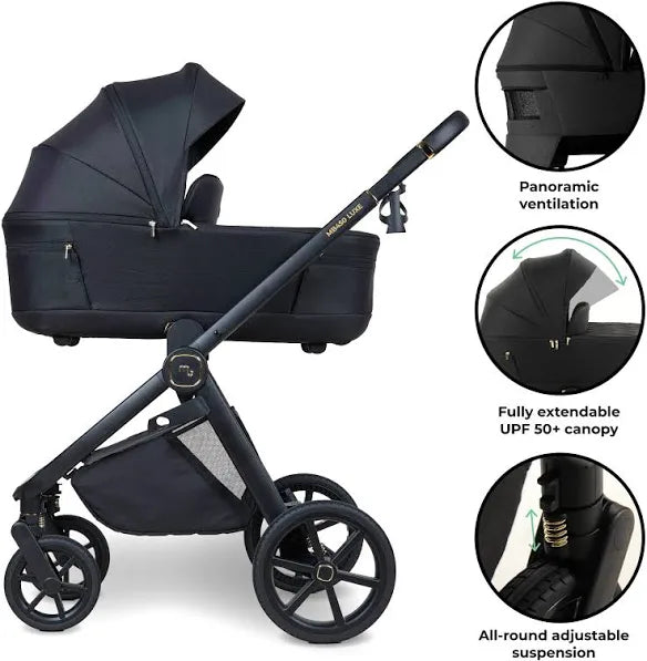 My Babiie MB450 LUXE 2-in-1 Pushchair & Carrycot - Black *Pre Order Mid October Delivery