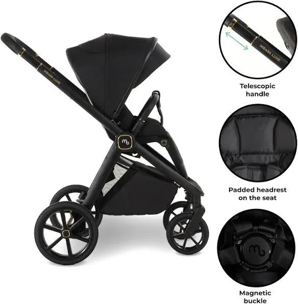 My Babiie MB450 LUXE 2-in-1 Pushchair & Carrycot - Black *Pre Order Mid October Delivery