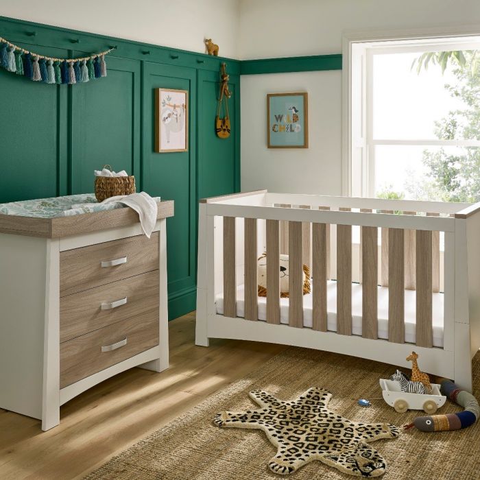 Cuddle Co Ada 2 Piece Nursery Furniture Set - White & Ash