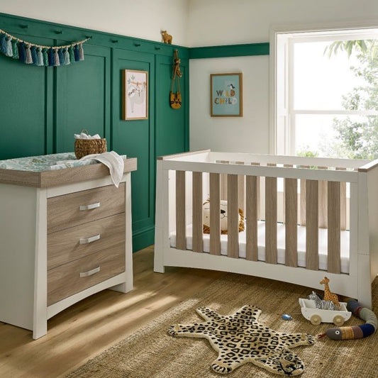 Cuddle Co Ada 2 Piece Nursery Furniture Set - White & Ash