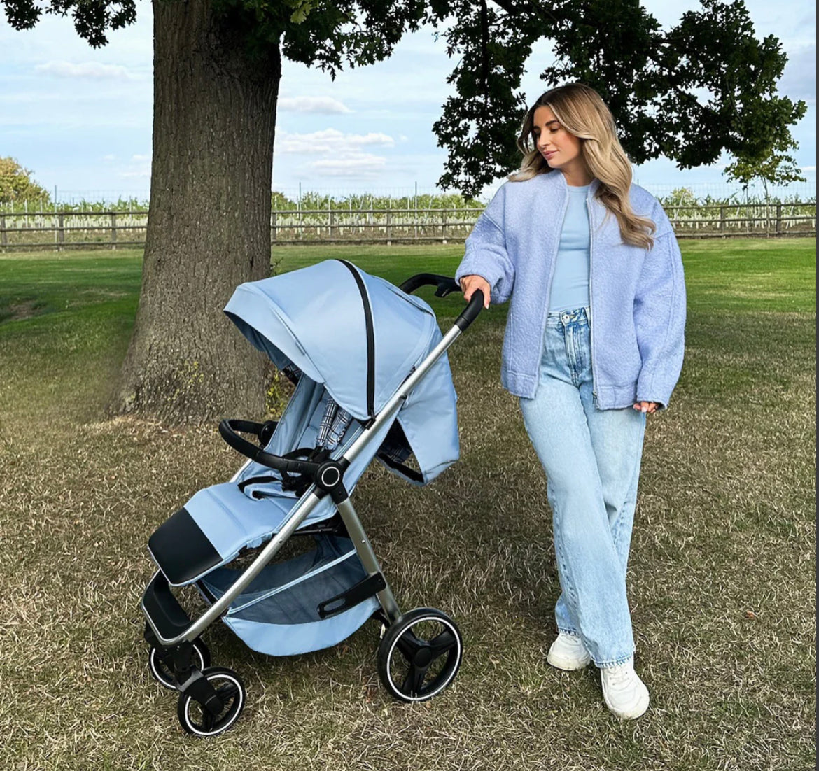 My babiie MB160 Dani Dyer Blue Plaid Pushchair