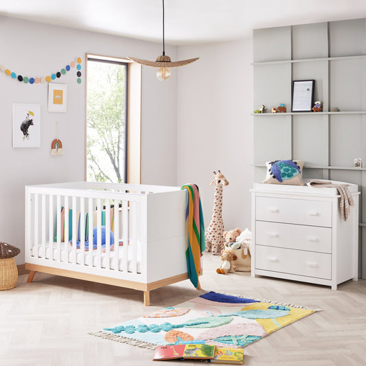 Babymore Mona 2 Piece Nursery Room Set – white