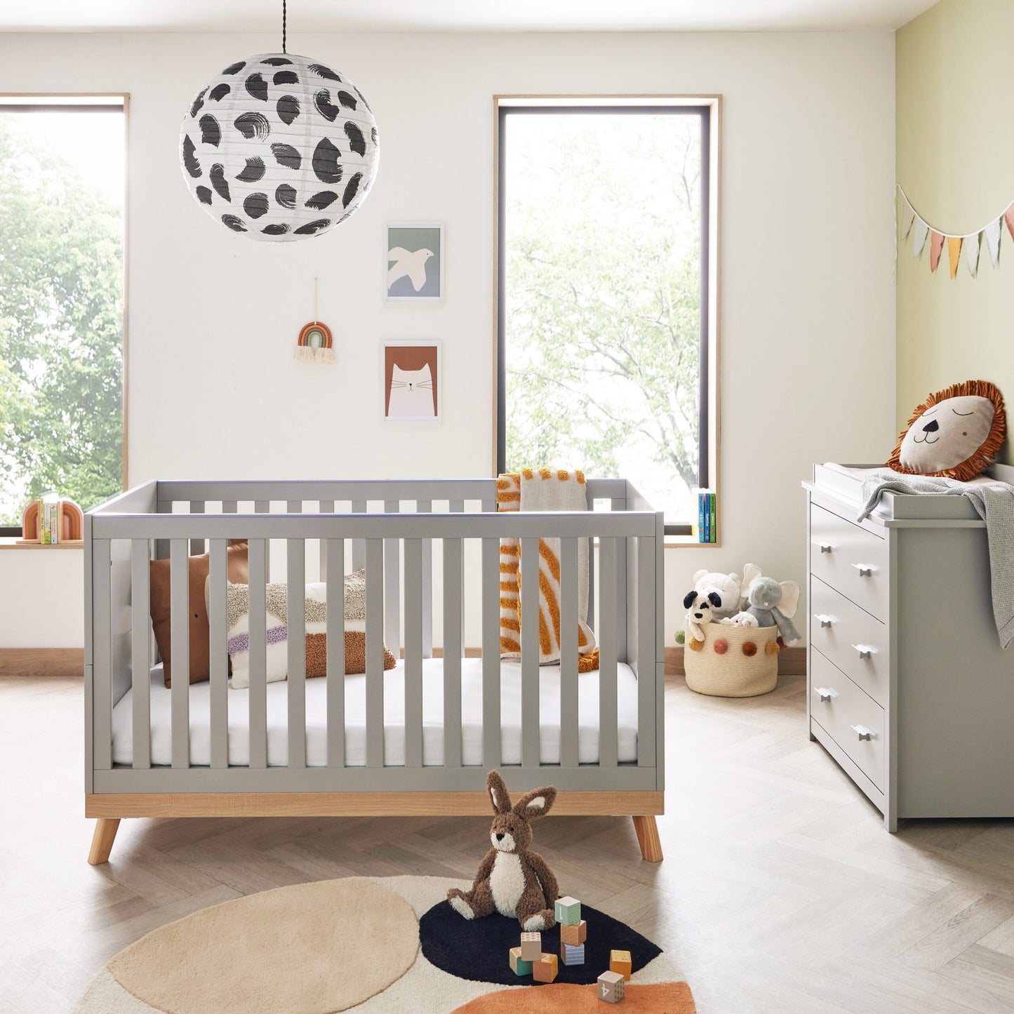 Babymore Mona 2 Piece Nursery Room Set – grey