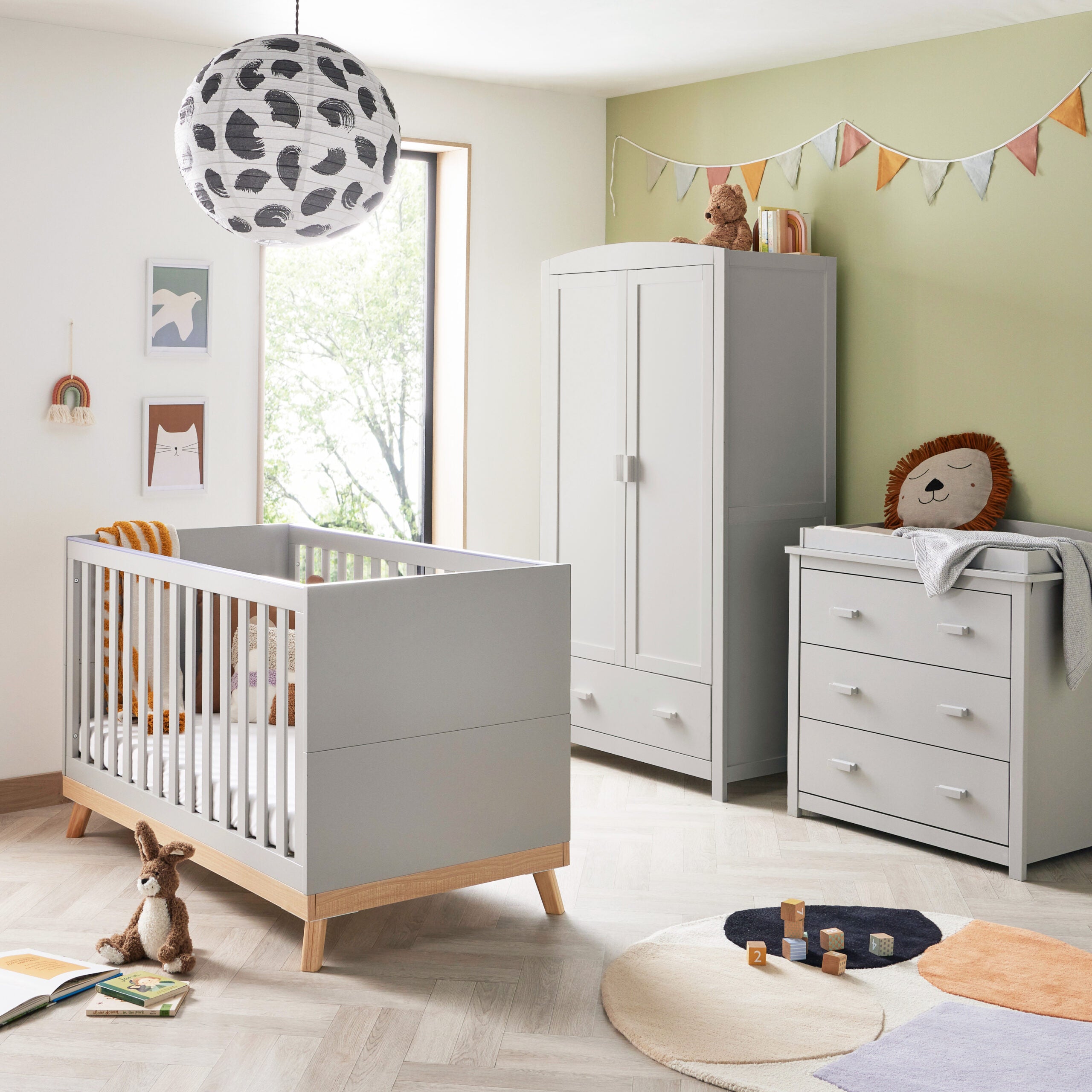 Babymore Mona 3 Piece Nursery Room Set grey Jolly Tots