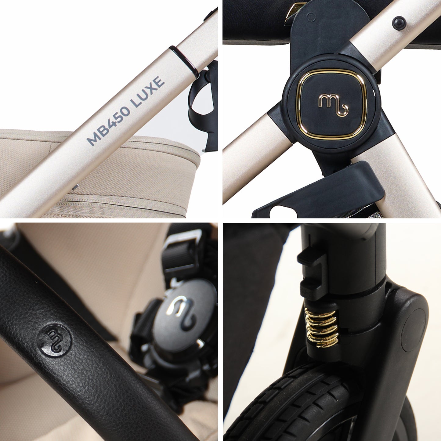 My Babiie MB450 LUXE 3-in-1 Travel System with Base - Feather Pre Order Mid October Delivery