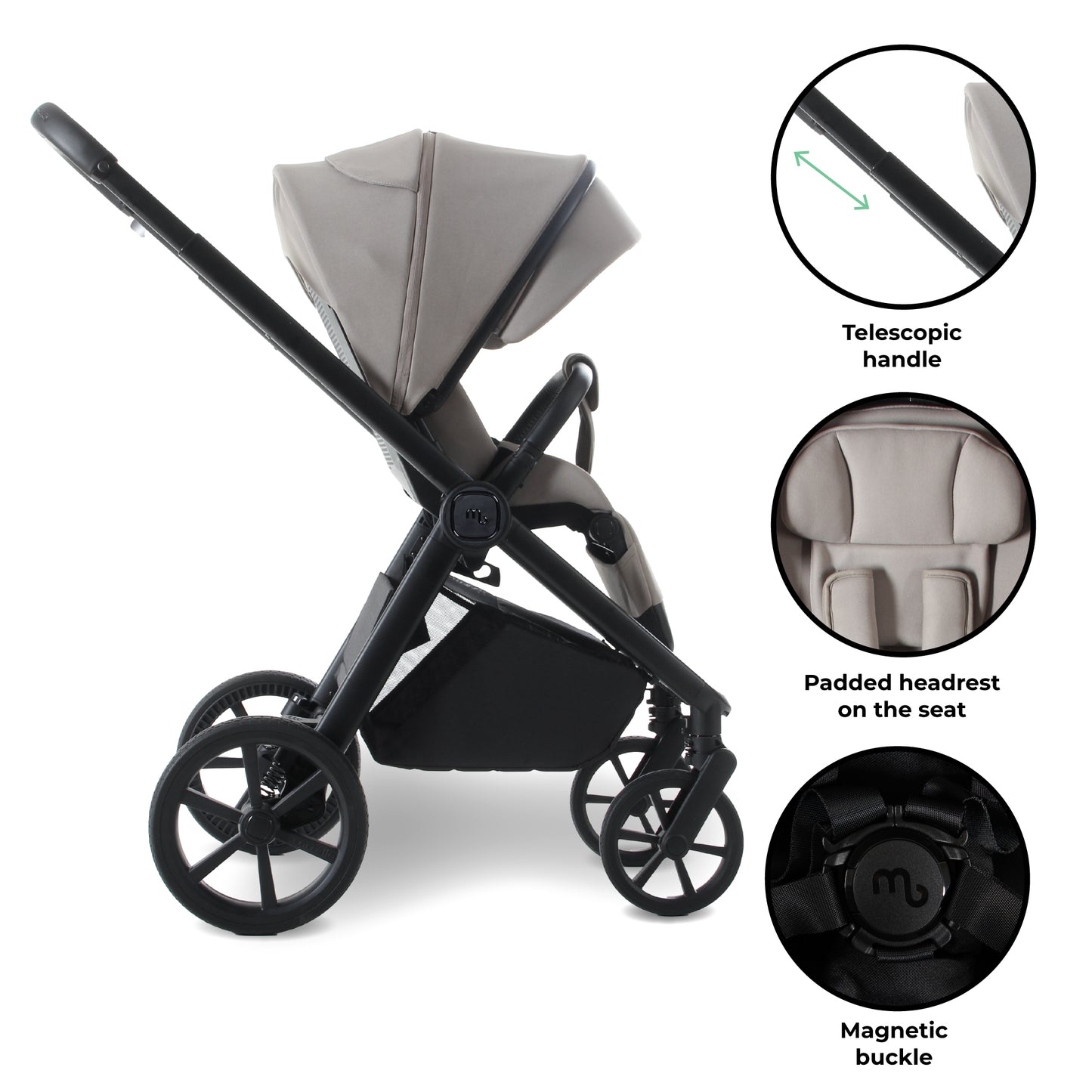 My Babiie MB450 LUXE 3-in-1 Travel System with Base - Mink Pre Order Mid October Delivery
