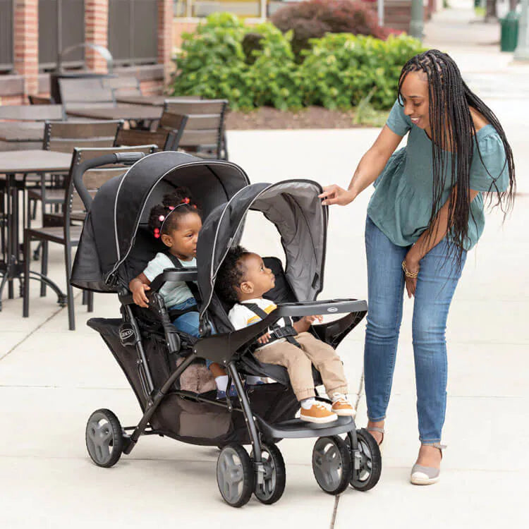 Graco Stadium Duo Tandem Stroller-Black/Grey Ex display