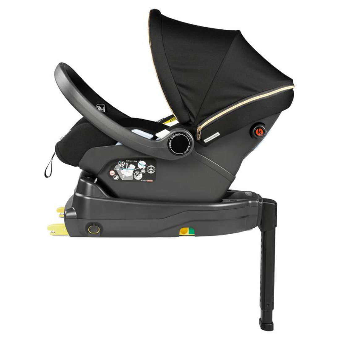 Peg Perego Veloce 3 in 1 Lounge Modular I-Size Travel System Bundle, Graphic Gold