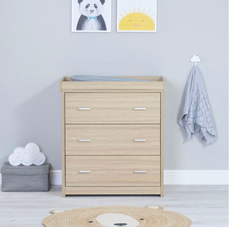 Babymore Veni 2 Piece Furniture Room Set-Oak