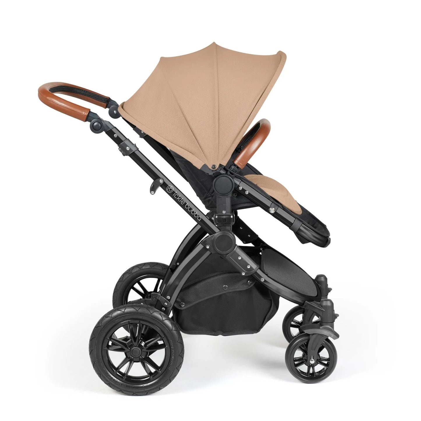 Ickle bubba Stomp Luxe All in One Premium i-Size Travel System with ISOFIX Base *Desert - Tan handle