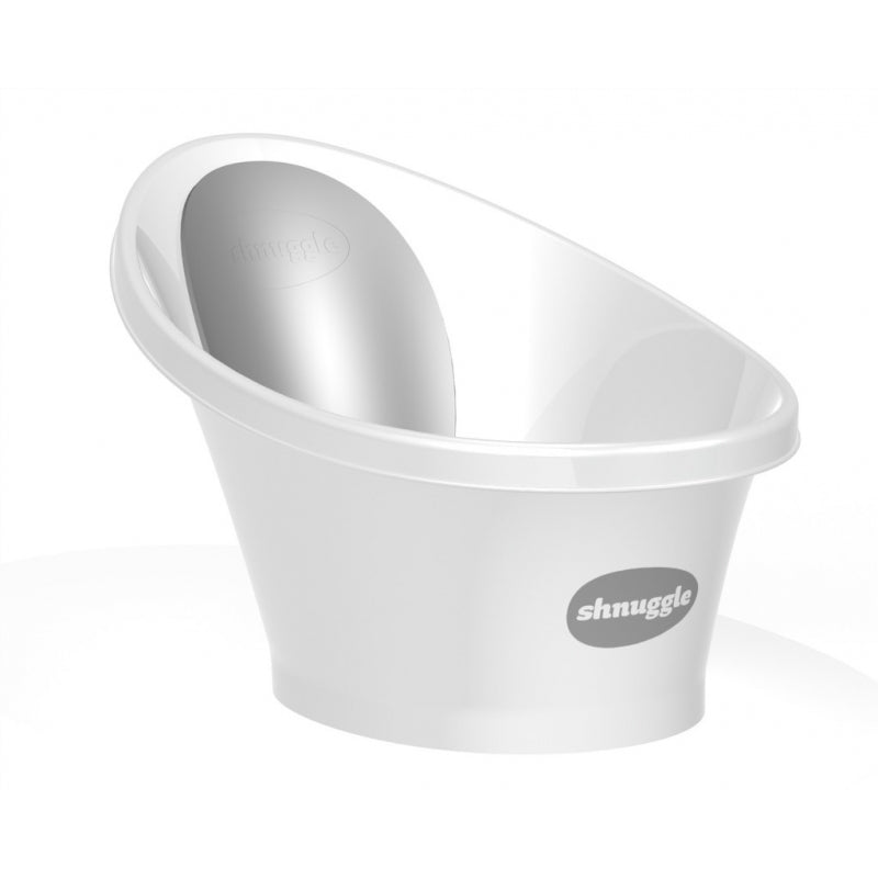 Shnuggle Baby Bath-White with Grey Backrest