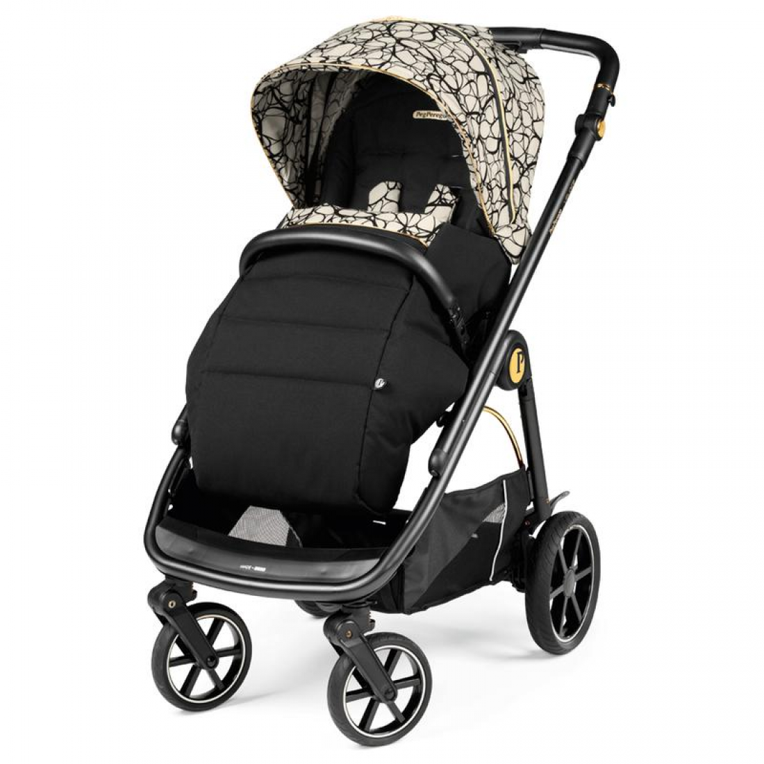 Peg Perego Veloce 3 in 1 Lounge Modular I-Size Travel System Bundle, Graphic Gold
