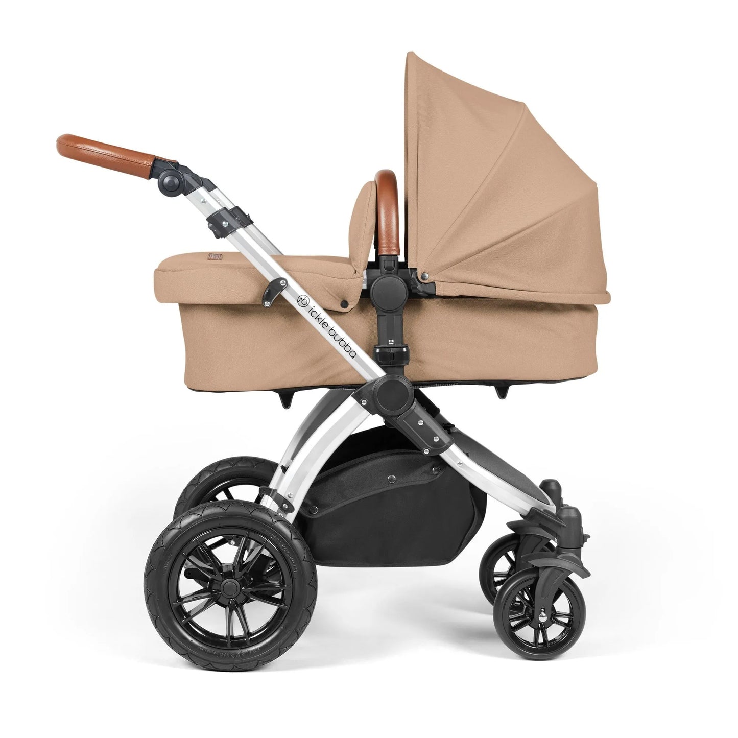 Ickle bubba Stomp Luxe All in One Premium i-Size Travel System with ISOFIX Base *Desert - Tan handle