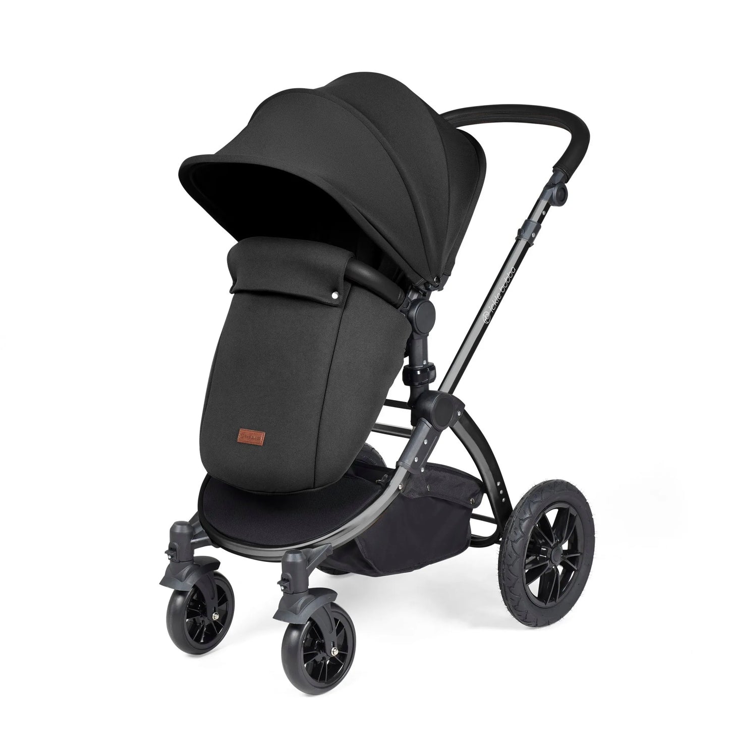 Ickle bubba Stomp Luxe All in One Premium i-Size Travel System with ISOFIX Base *Midnight - Black handle