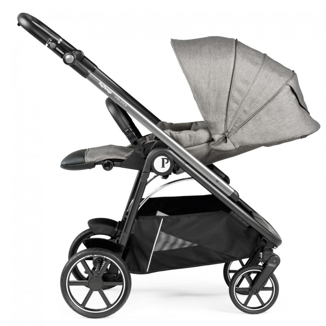Peg Perego Veloce 3 in 1 Lounge Modular Travel System Bundle, City Grey