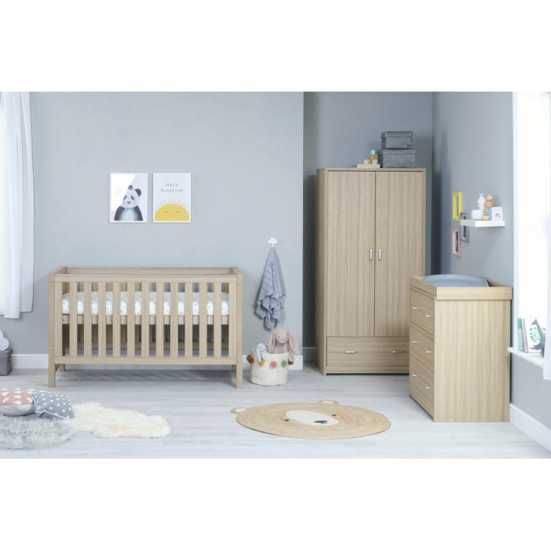 Babymore Luno 3 Piece Furniture Room Set-Oak