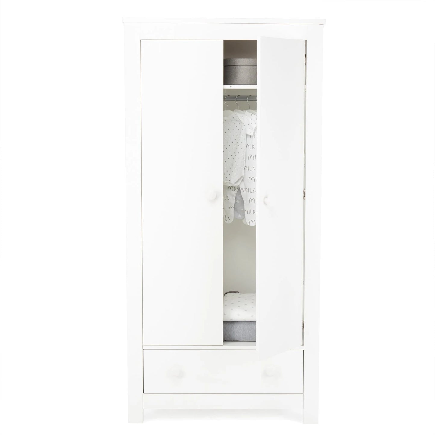 Cuddle Co Aylesbury 2 Door Double Wardrobe - White