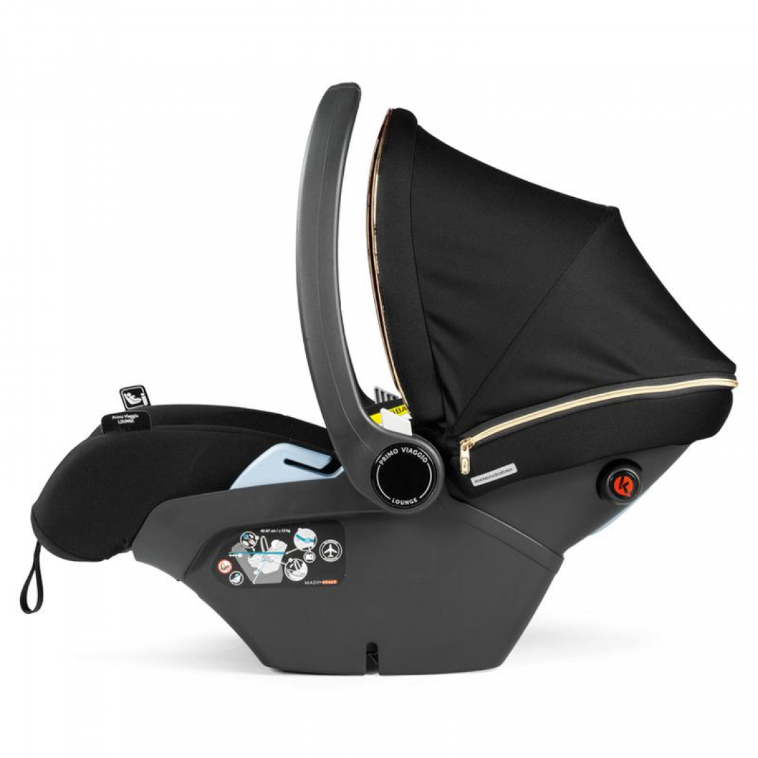 Peg Perego Veloce 3 in 1 Lounge Modular I-Size Travel System Bundle, Graphic Gold