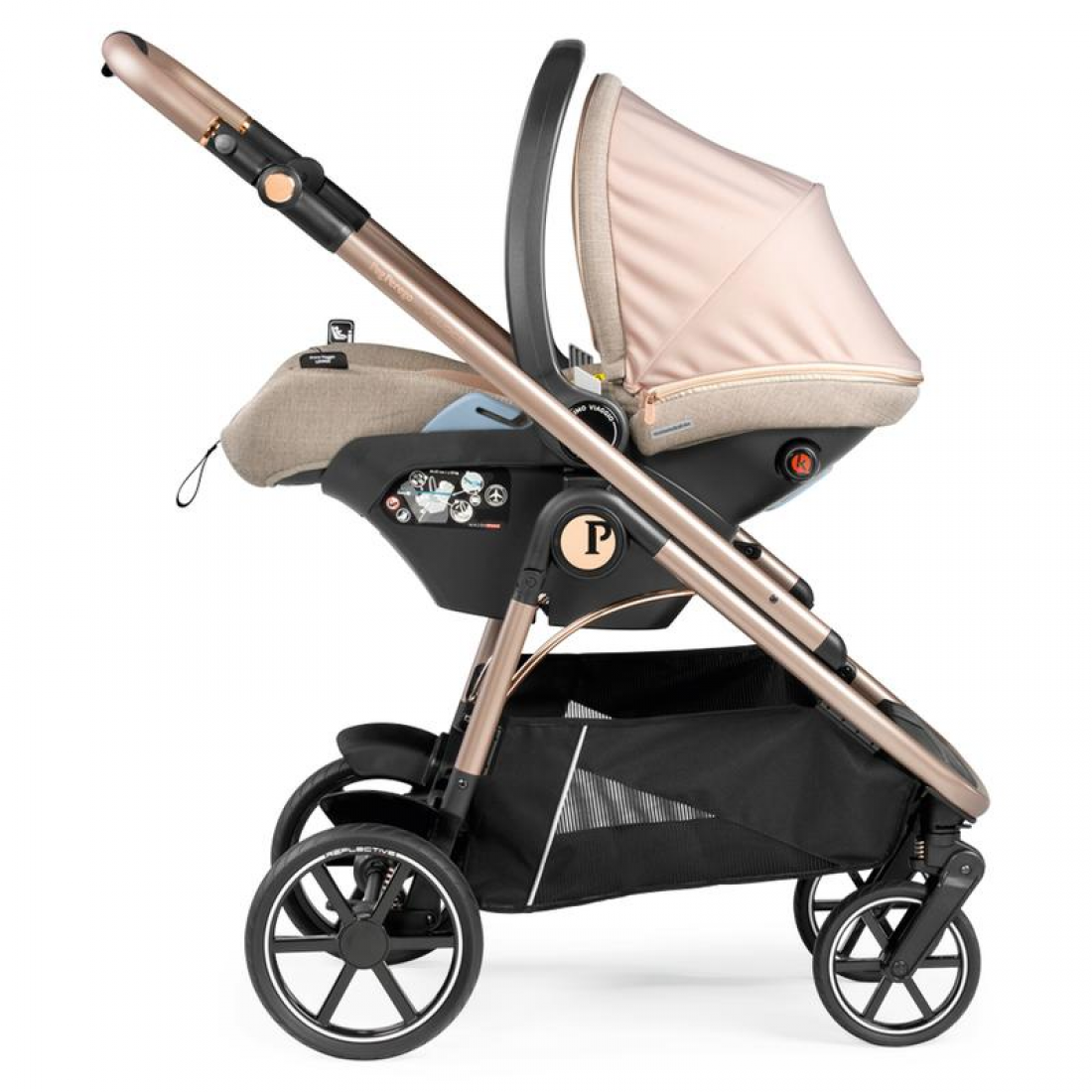 Peg Perego Veloce Lounge I-Size Travel System Bundle, Mon Amour