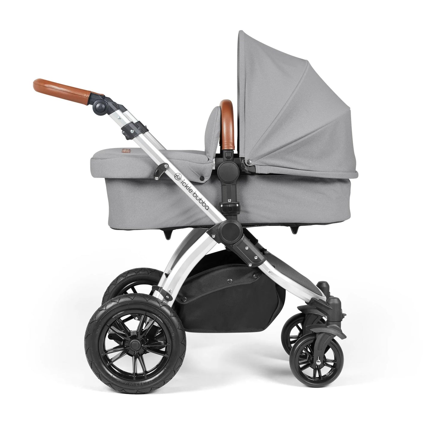 Ickle bubba Stomp Luxe All in One Premium i-Size Travel System with ISOFIX Base *Pearl Grey - Tan