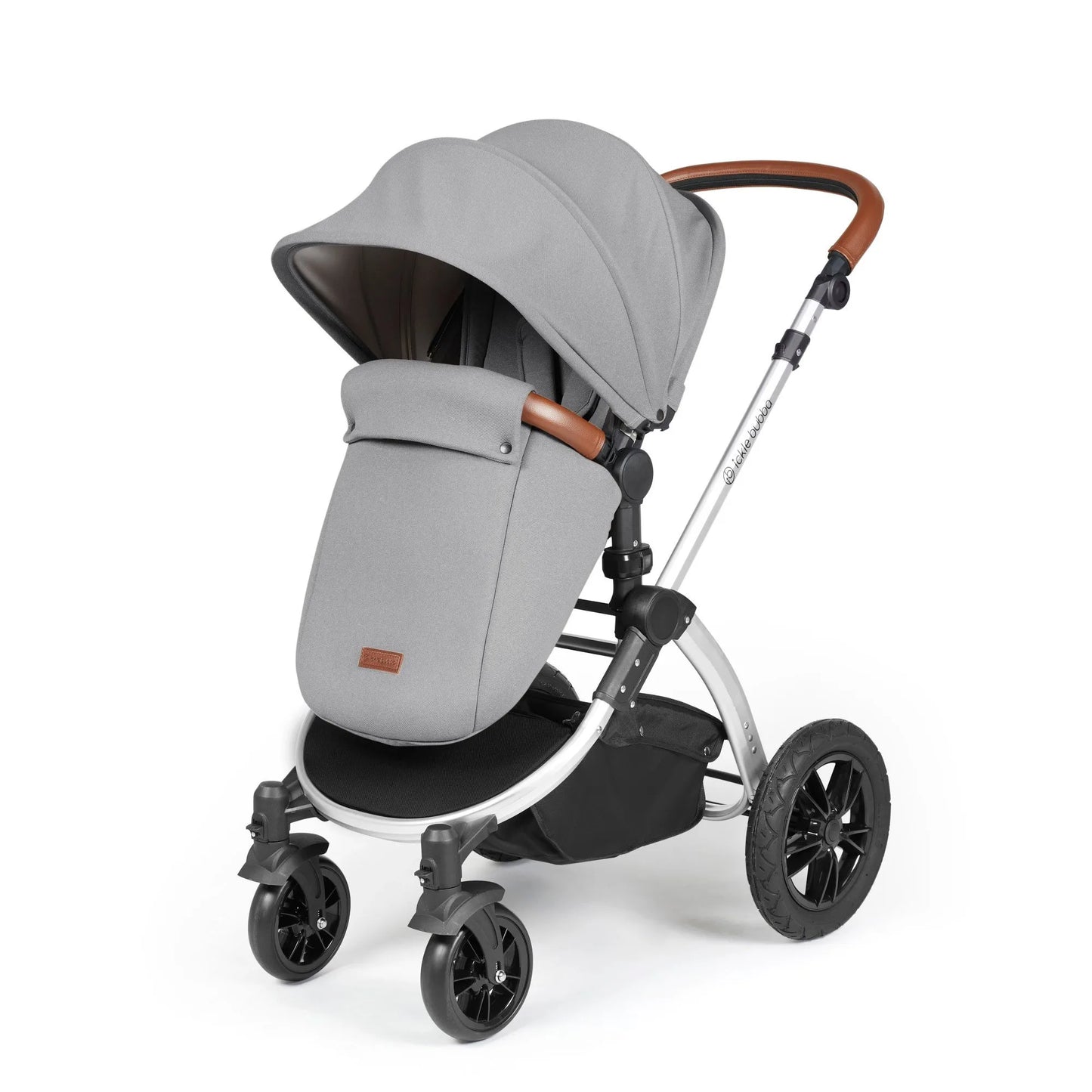 Ickle bubba Stomp Luxe All in One Premium i-Size Travel System with ISOFIX Base *Pearl Grey - Tan