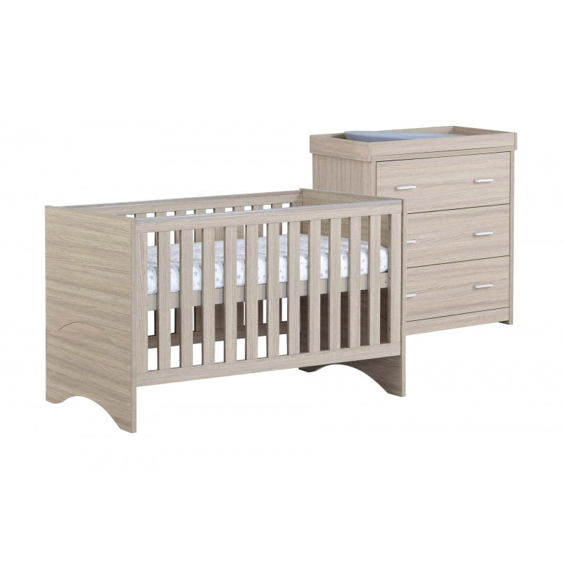 Babymore Veni 2 Piece Furniture Room Set-Oak