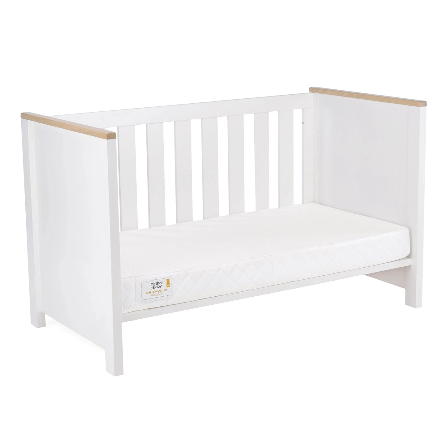 Cuddle Co Aylesbury 3 Piece Nursery Furniture Set (Cot Bed, Dresser & Wardrobe) - White & Ash