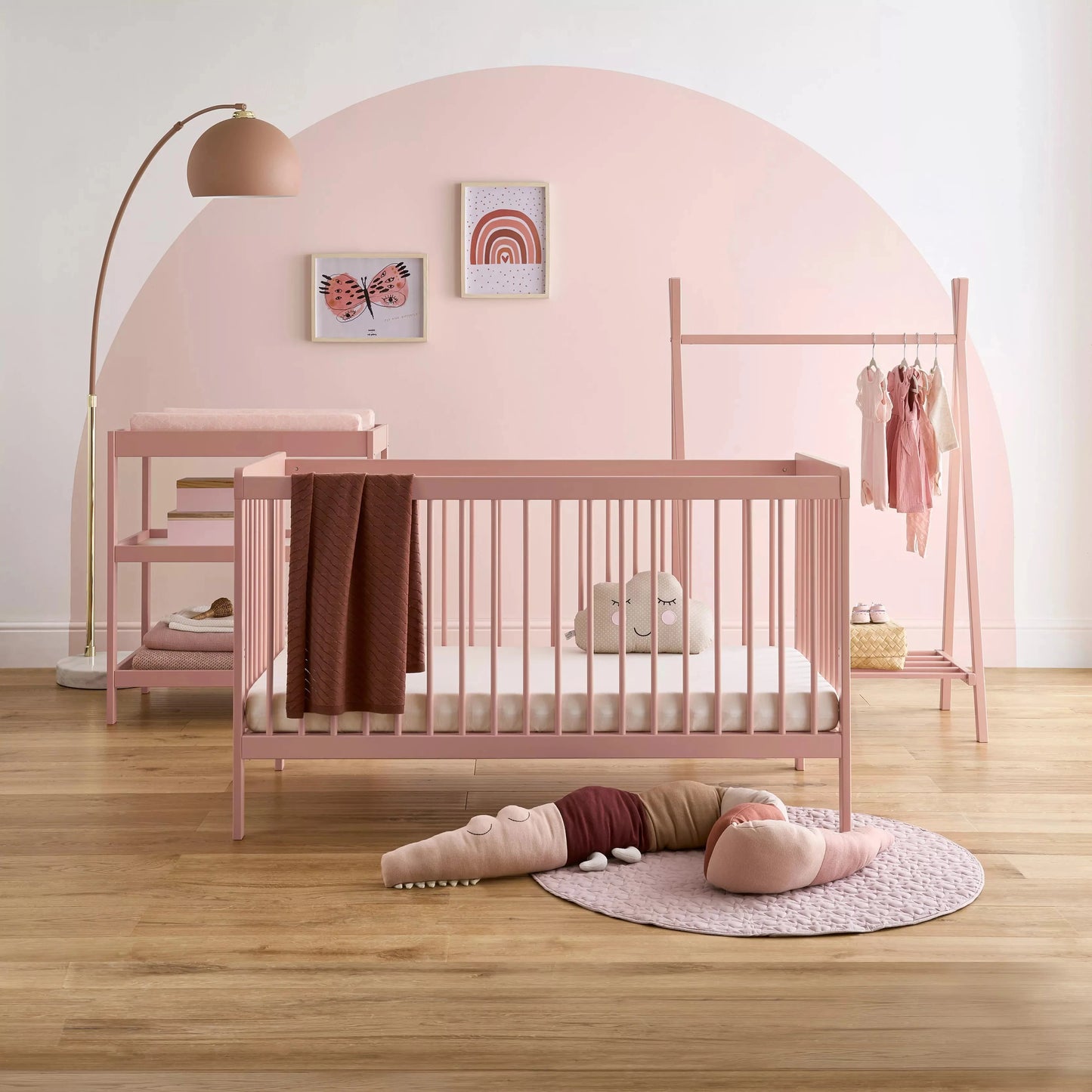 Cuddle Co Nola 3 Piece Nursery Furniture Set -Blush Pink