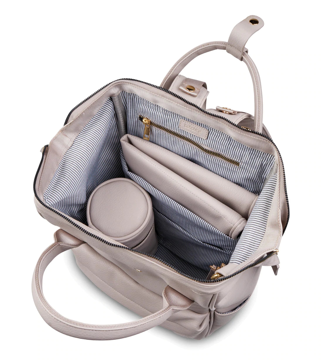 Bababing Mani Vegan Leather Backpack Changing Bag - Blush Grey