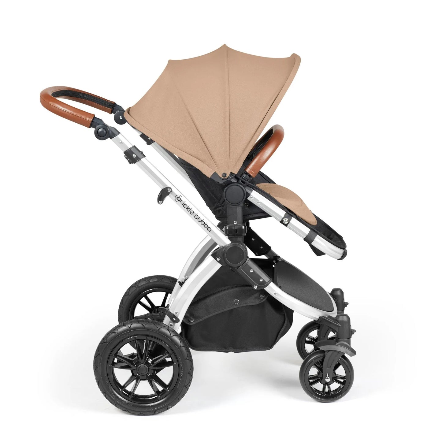 Ickle bubba Stomp Luxe All in One Premium i-Size Travel System with ISOFIX Base *Desert - Tan handle