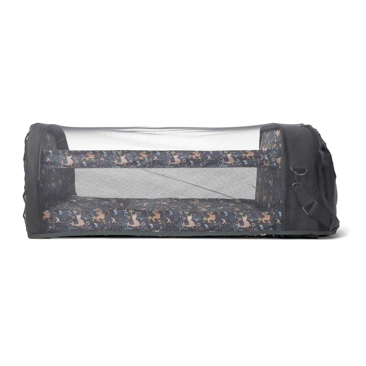 BIZZI GROWIN BABY TRAVEL CRIB CHANGING BAG - VEGAN LEATHER BLACK - POD ®