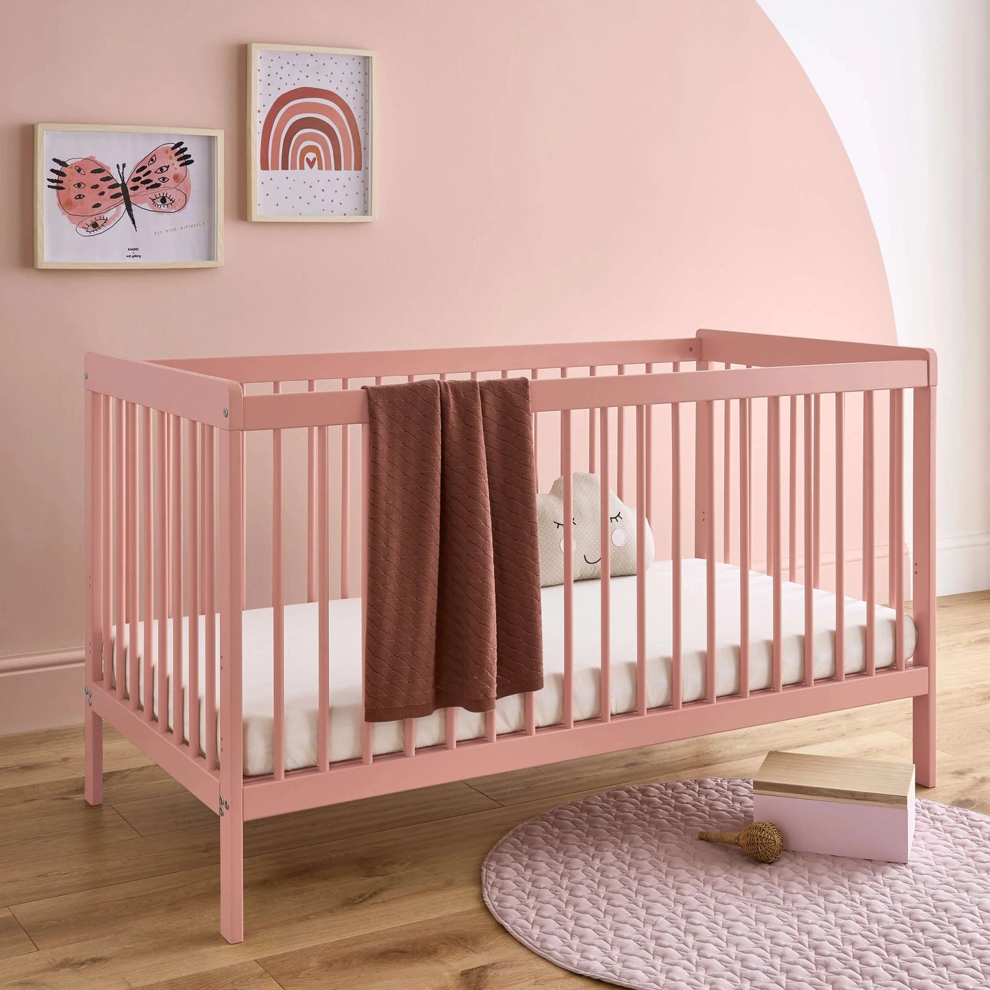Cuddle Co Nola 2 Piece Nursery Furniture Set -Blush Pink