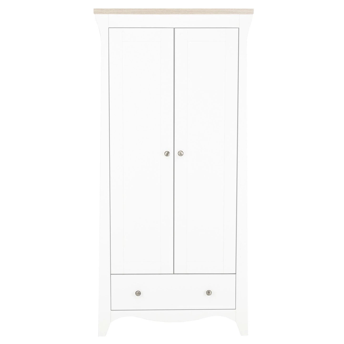 Cuddle Co Clara 2 Door Double Wardrobe - white & Ash