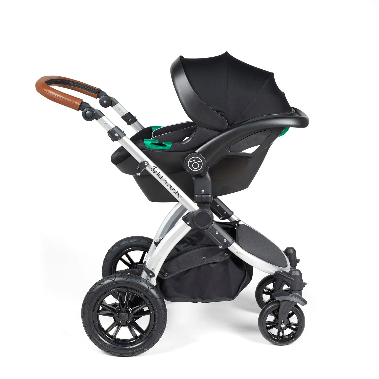 Ickle bubba Stomp Luxe All in One Premium i-Size Travel System with ISOFIX Base *Pearl Grey - Tan