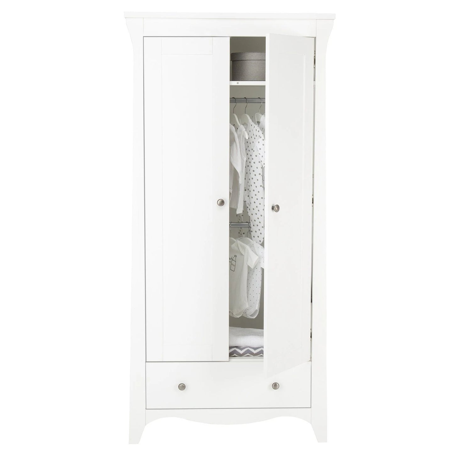 Cuddle Co Clara 2 Door Double Wardrobe - White