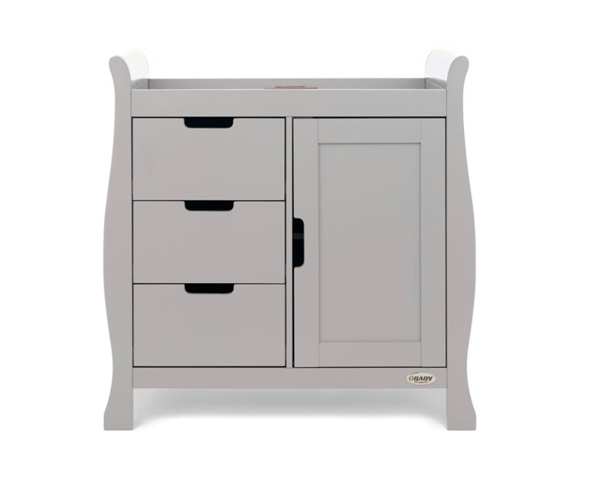 Obaby Stamford Classic Sleigh 3 Piece Room Set - Warm Grey