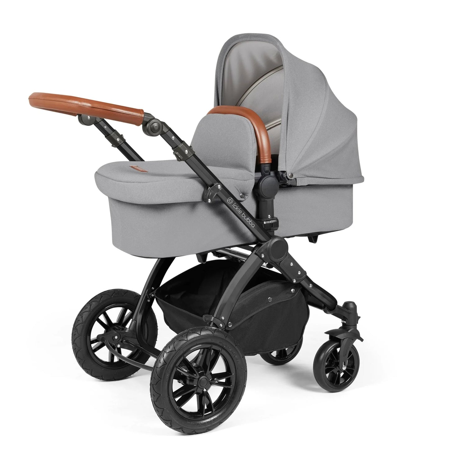 Ickle bubba Stomp Luxe All in One Premium i-Size Travel System with ISOFIX Base *Pearl Grey - Tan