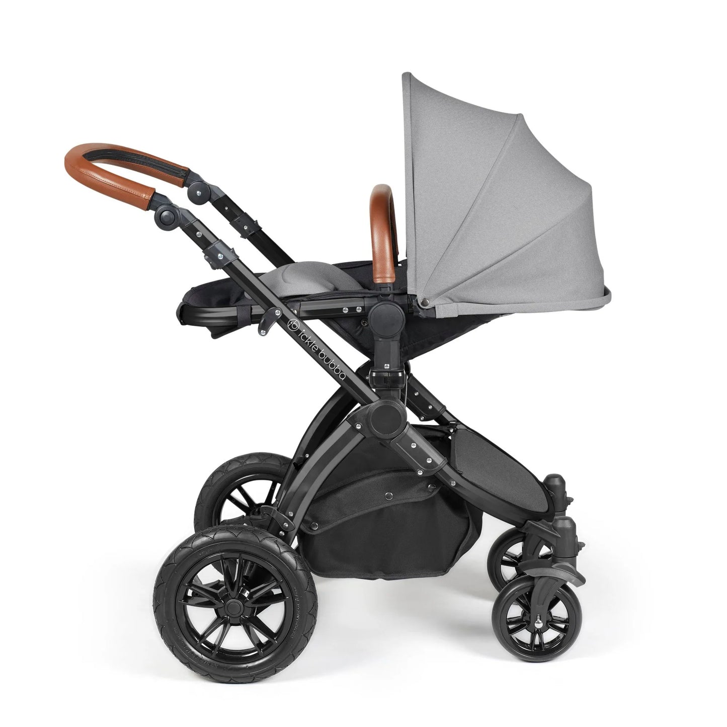 Ickle bubba Stomp Luxe All in One Premium i-Size Travel System with ISOFIX Base *Pearl Grey - Tan