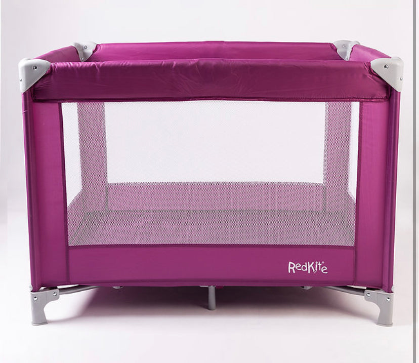 Red Kite sleep tight travel cot - Raspberry