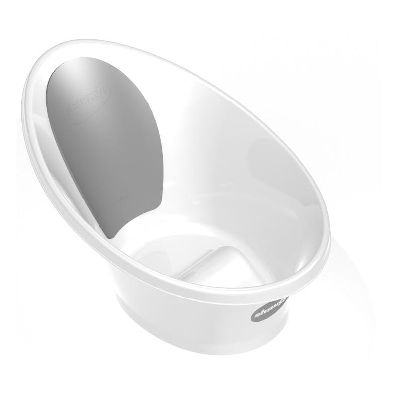 Shnuggle Baby Bath-White with Grey Backrest