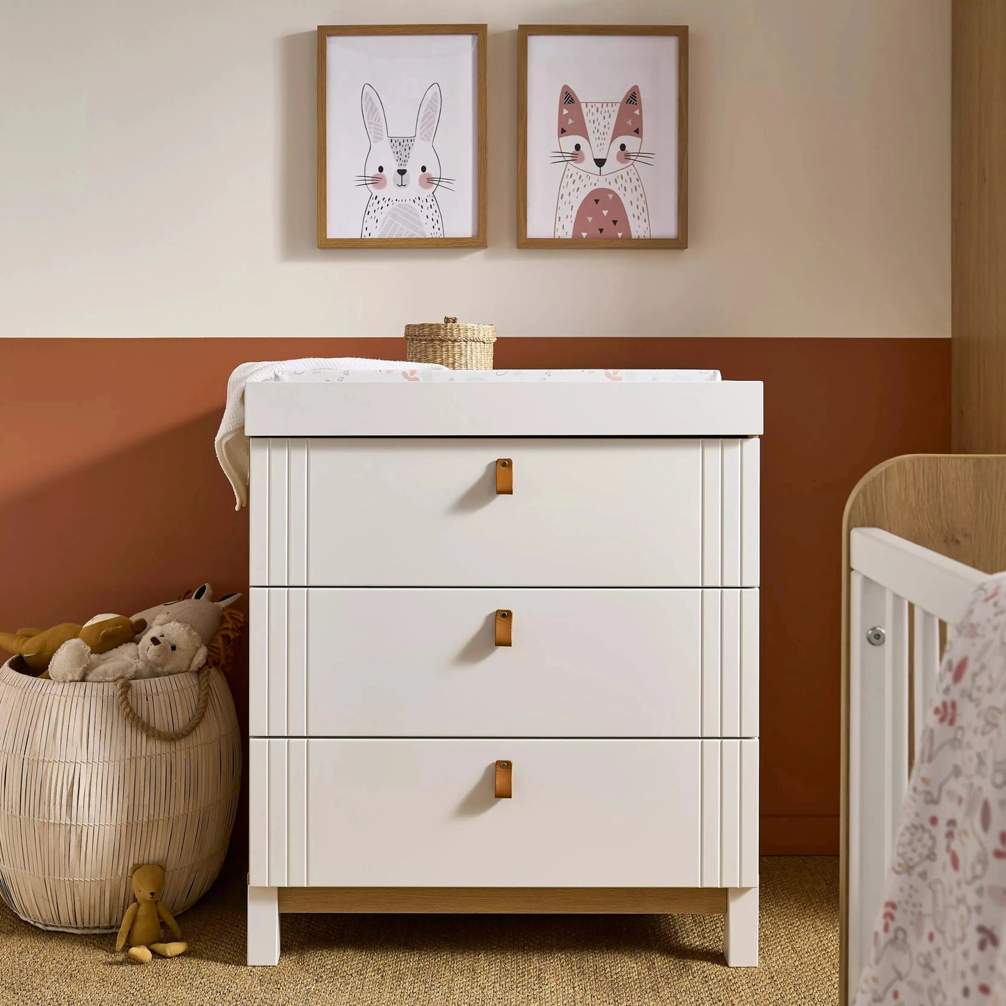 CuddleCo Rafi 2 Piece Nursery Furniture Set - Oak & White