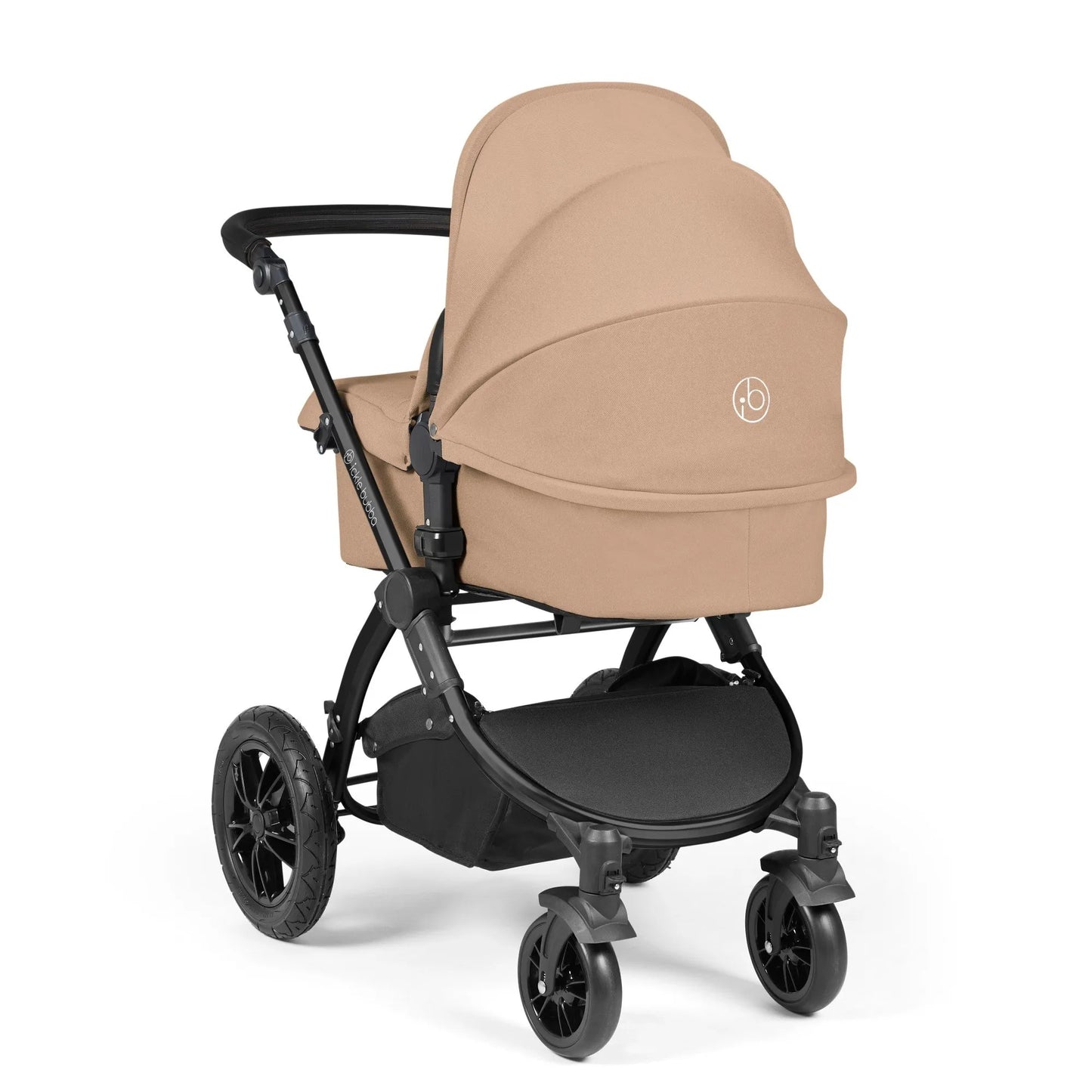 Ickle bubba Stomp Luxe All in One Premium i-Size Travel System with ISOFIX Base *Desert - Black handle