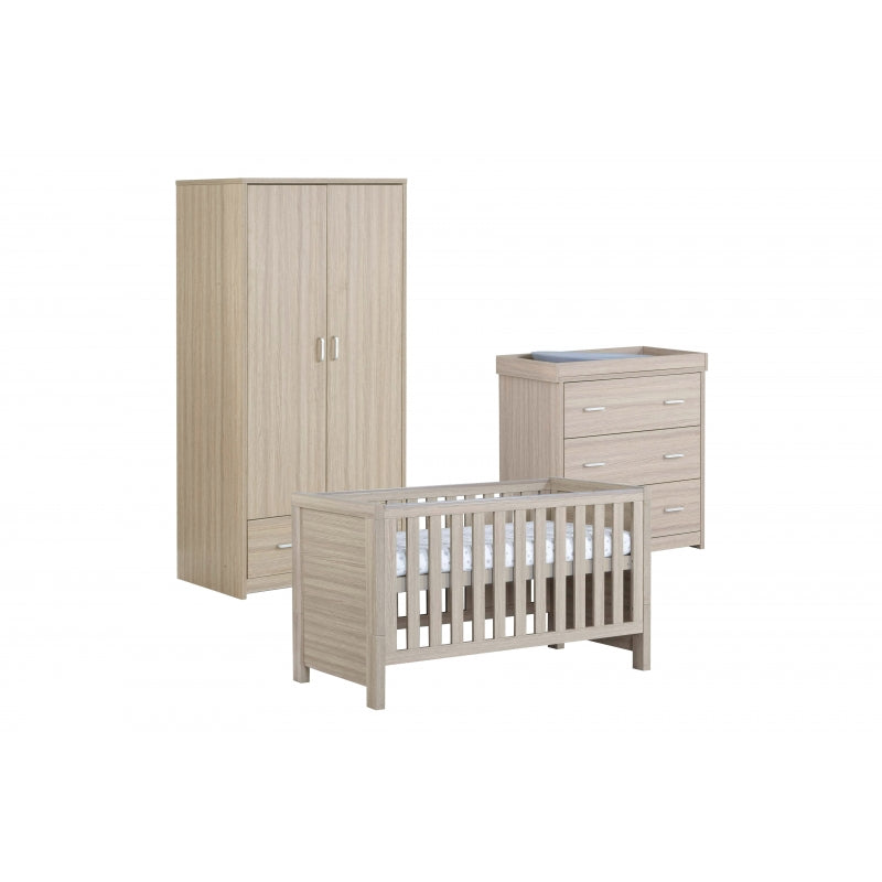Babymore Luno 3 Piece Furniture Room Set-Oak
