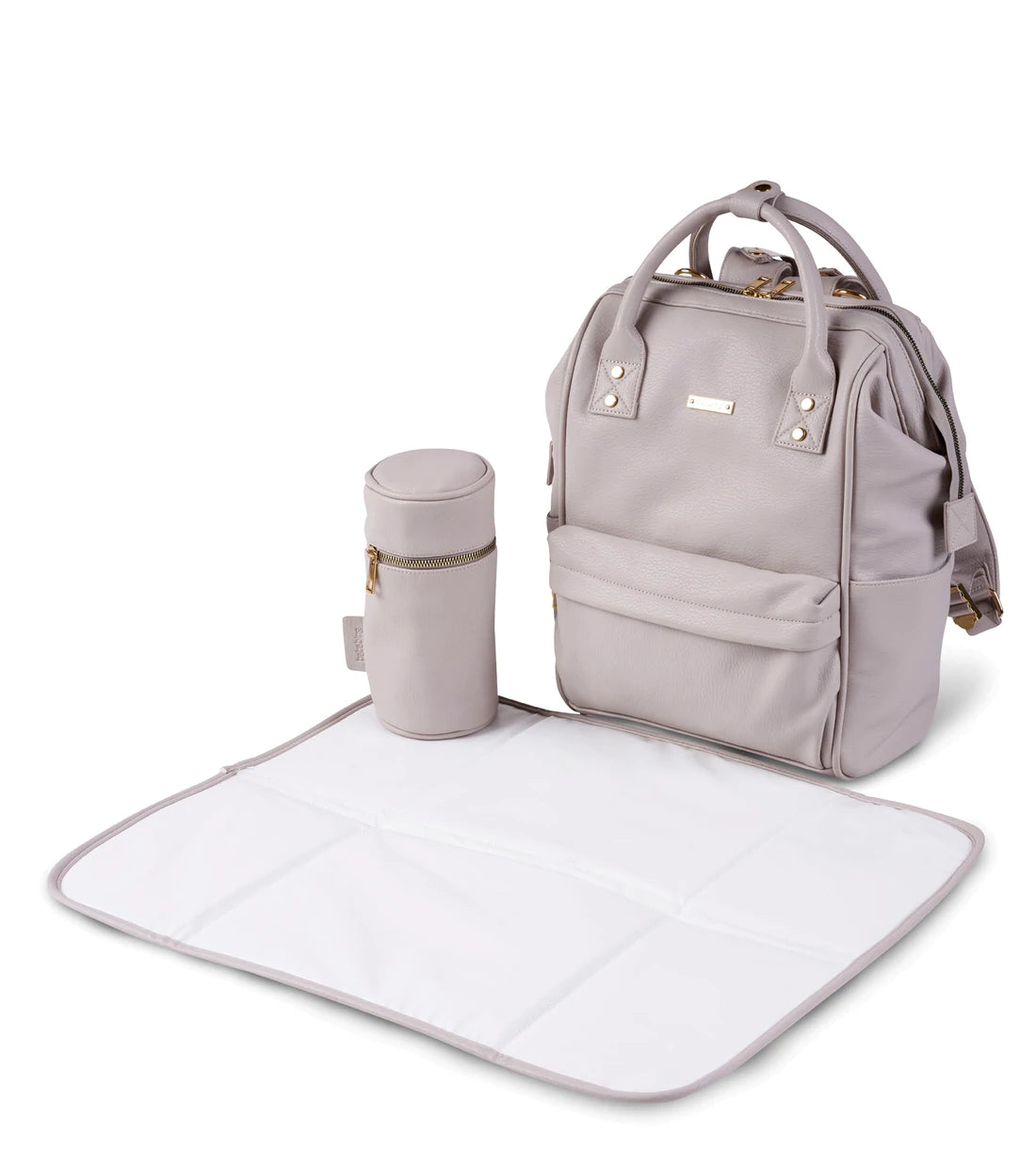 Bababing Mani Vegan Leather Backpack Changing Bag - Blush Grey