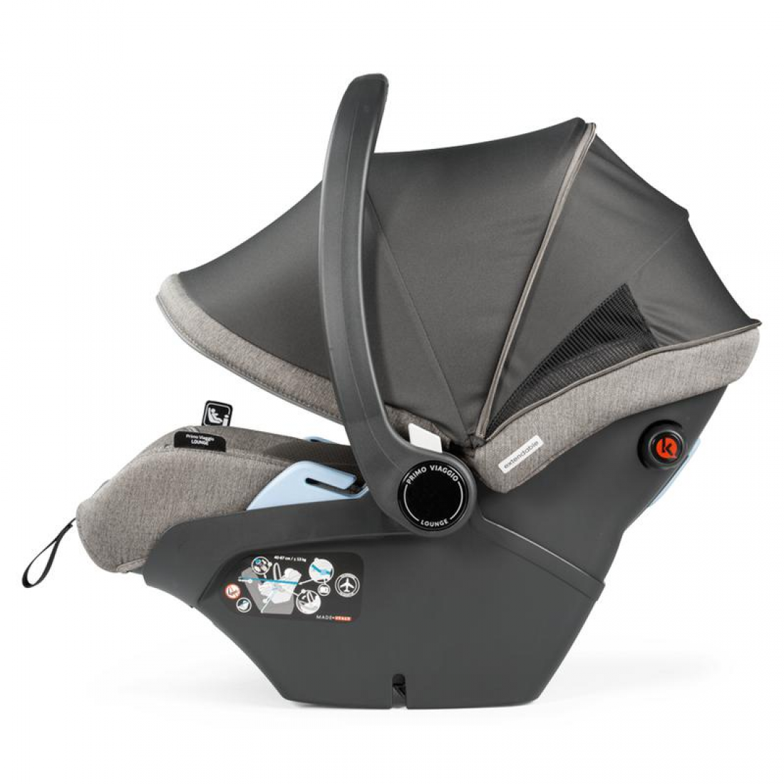 Peg Perego Veloce 3 in 1 Lounge Modular Travel System Bundle, City Grey