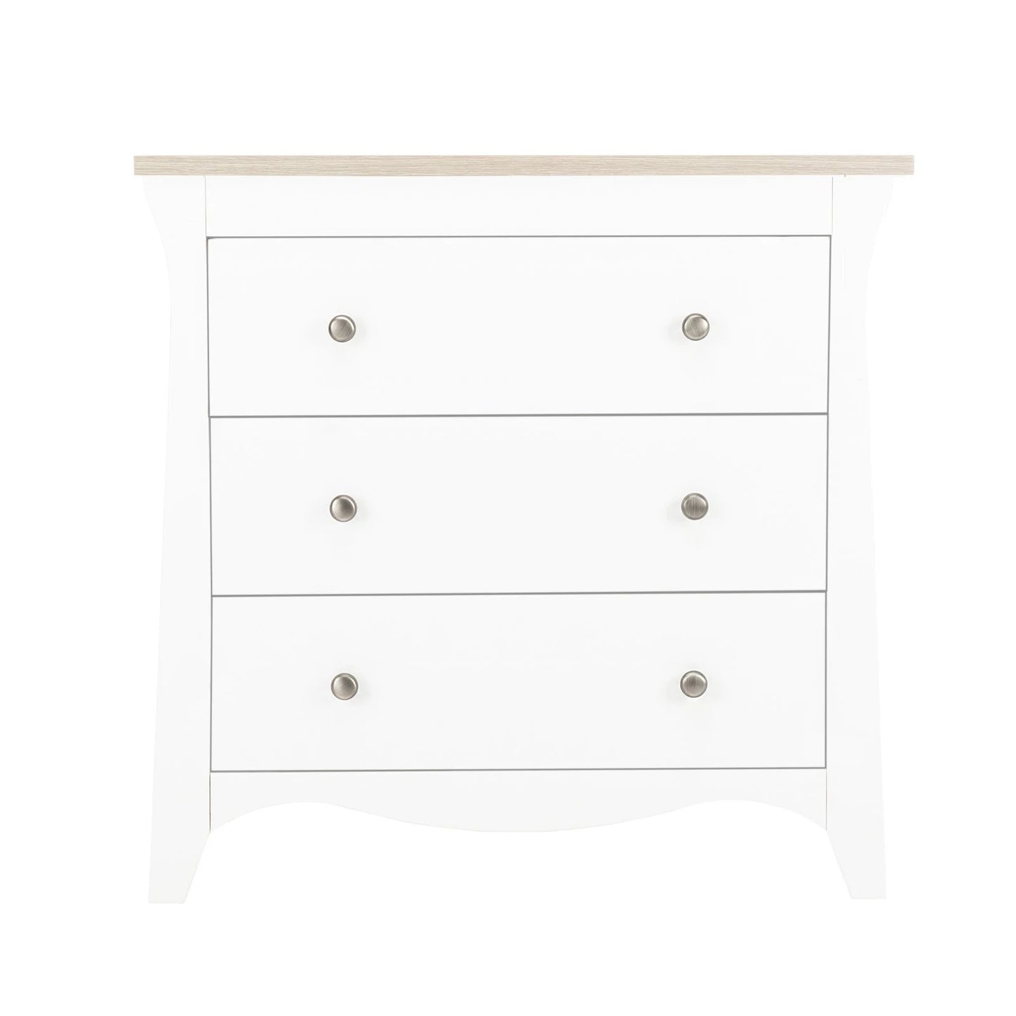 Cuddle Co Clara 2 Piece Nursery Furniture Set (Cot Bed & Dresser) - White & Ash
