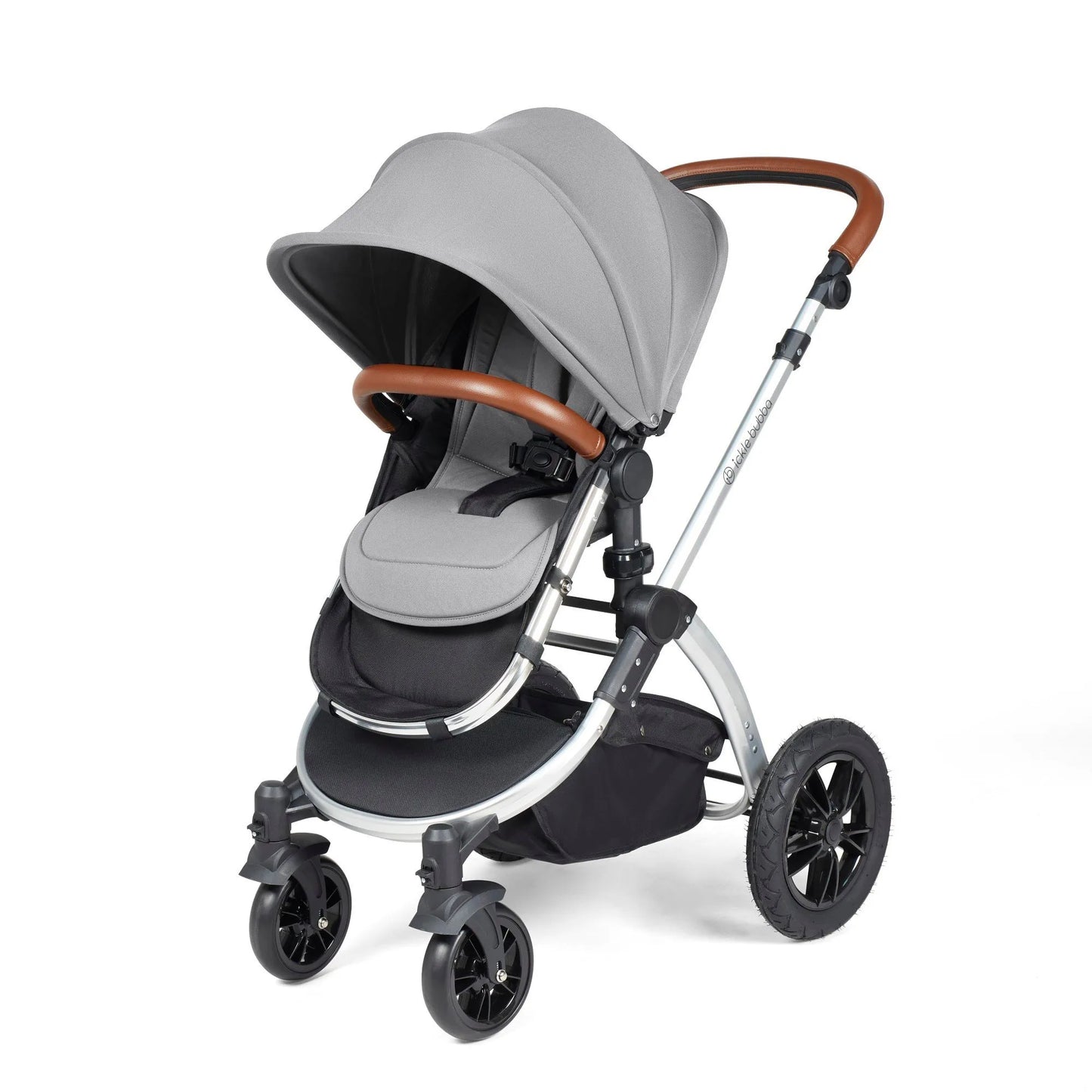 Ickle bubba Stomp Luxe All in One Premium i-Size Travel System with ISOFIX Base *Pearl Grey - Tan